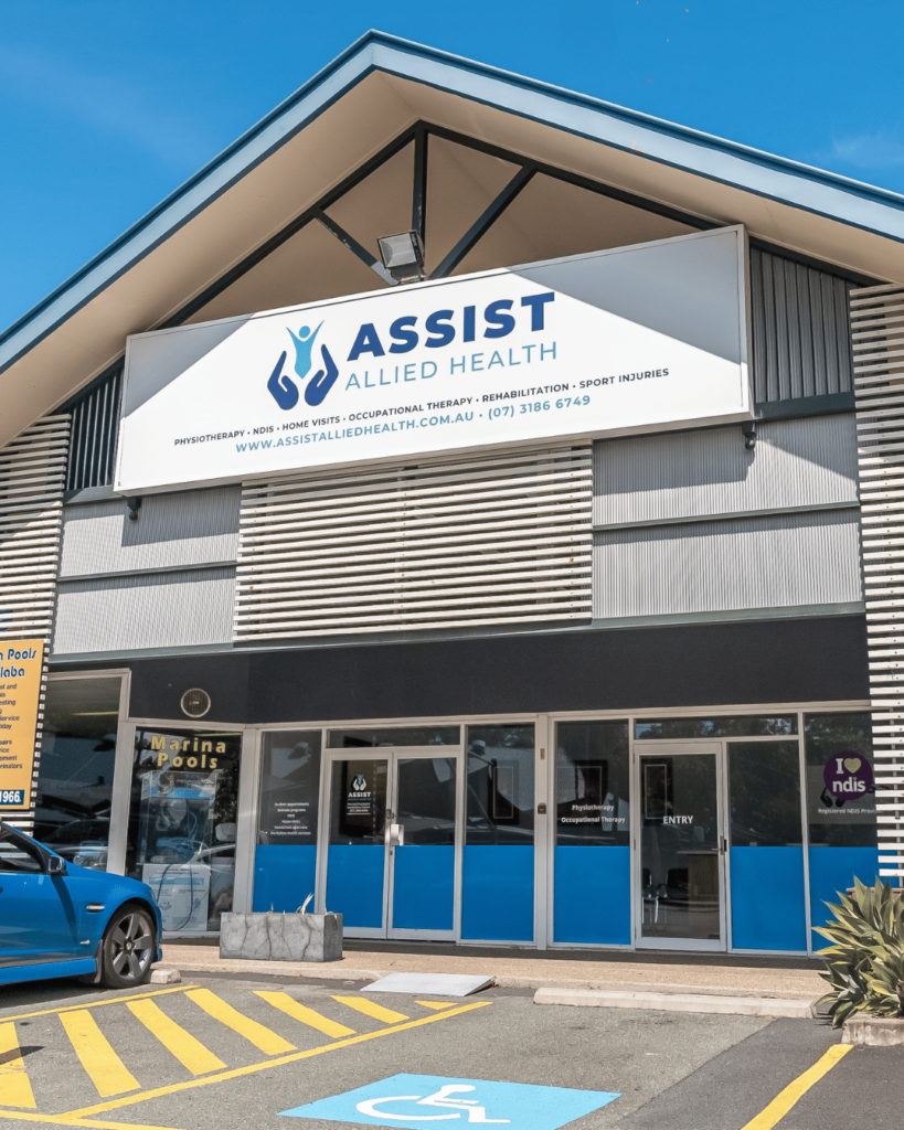 Exterior view of Assist Allied Health facility, a welcoming space for physiotherapy services, located at Shop 27, 200 Old Cleveland Road QLD 4157